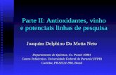 Parte II: Antioxidantes, vinho e potenciais linhas de pesquisa Joaquim Delphino Da Motta Neto Departamento de Química, Cx. Postal 19081 Centro Politécnico,