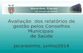 Avaliação dos relatórios de gestão pelos Conselhos Municipais de Saúde Jacarezinho, junho/2014.