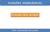 FUNÇÕES INORGÂNICAS PROF. JOÃO BATISTA DE CASTRO Estudo dos ácidos.