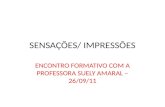 SENSAÇÕES/ IMPRESSÕES ENCONTRO FORMATIVO COM A PROFESSORA SUELY AMARAL – 26/09/11.