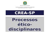 SERVIÇO PÚBLICO FEDERAL CONSELHO REGIONAL DE ENGENHARIA E AGRONOMIA DO ESTADO DE SÃO PAULO - CREA-SP CREA-SP Processos ético- disciplinares.