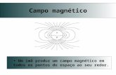 Magnetostática – Lei de Biot Savart Campo magnético Um imã produz um campo magnético em todos os pontos do espaço ao seu redor.