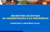 SECRETARIA DE ESTADO DA ADMINISTRAÇÃO E DA PREVIDÊNCIA CONHECENDO A PREVIDÊNCIA SOCIAL.