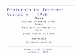Protocolo da Internet Versão 6 - IPv6 Alunos Euclides de Moraes Barros Junior Maurílio Alves Martins da Costa Ivonei Freitas da Silva. Protocolo da Internet.