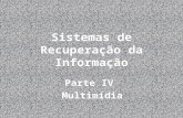 Sistemas de Recuperação da Informação Parte IV Multimídia.