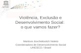 Violência, Exclusão e Desenvolvimento Social: o que vamos fazer? Marlova Jovchelovitch Noleto Coordenadora de Desenvolvimento Social UNESCO / Brasil.