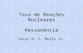 Taxa de Reações Nucleares Ressonância César H. S. Mello Jr.