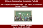 Ciência, Tecnologia e Sociedade: Aula 11 A sociologia transversalista da C&T: Pierre Bourdieu e o Campo Científico Professor Adalberto Azevedo Santo André,