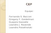 CEP Equipe: Fernando S. Baccon Gregory F. Galdelman Guajara Gazzalle Leandro J. Rezende Leandro Potokhotski.