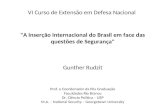 VI Curso de Extensão em Defesa Nacional "A inserção internacional do Brasil em face das questões de Segurança" Gunther Rudzit Prof. e Coordenador da Pós.