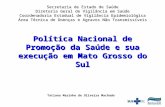 Tatiana Marinho de Oliveira Machado Política Nacional de Promoção da Saúde e sua execução em Mato Grosso do Sul Secretaria de Estado de Saúde Diretoria.