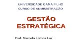 GESTÃO ESTRATÉGICA UNIVERSIDADE GAMA FILHO CURSO DE ADMINISTRAÇÃO Prof. Marcelo Lisboa Luz.