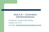 AULA 6 – Contratos Administrativos Professor: Sandro Bernardes Auditor do TCU contato: ww.forumconcurseiros.com.