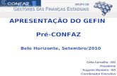 APRESENTAÇÃO DO GEFIN Pré-CONFAZ Belo Horizonte, Setembro/2010 Célia Carvalho - MG Presidente Augusto Monteiro –BA Coordenador Executivo.