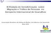 III Rodada de Sensibilização sobre Migração e Tráfico de Pessoas no Aeroporto Internacional de Guarulhos Associação Brasileira de Defesa da Mulher, da.