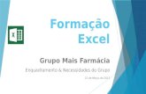 Formação Excel Grupo Mais Farmácia Enquadramento & Necessidades do Grupo 21 de Março de 2015.