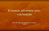 Eventos adversos pós- vacinação Profª. Ms. Maria dos Remédios F. C. Branco UFMA UFMA.