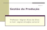 Gestão da Produção Professor: Vagner Alves da Silva e-mail: vagner.silva@sc.senai.br MODULO 3.