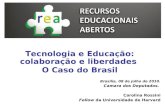 Tecnologia e Educação: colaboração e liberdades O Caso do Brasil Brasilia, 08 de julho de 2010. Camara dos Deputados. Carolina Rossini Fellow da Universidade.