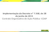 Implementação do Decreto nº 7.508, de 28 de junho de 2011 Contrato Organizativo de Ação Pública -COAP.