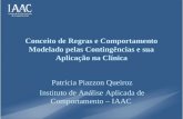 Conceito de Regras e Comportamento Modelado pelas Contingências e sua Aplicação na Clínica Patrícia Piazzon Queiroz Instituto de Análise Aplicada de Comportamento.