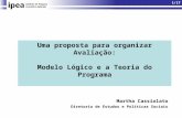 1/17 Uma proposta para organizar Avaliação: Modelo Lógico e a Teoria do Programa Martha Cassiolato Diretoria de Estudos e Políticas Sociais.