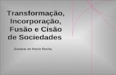 Gislaine do Rocio Rocha Transformação, Incorporação, Fusão e Cisão de Sociedades.