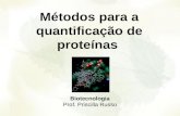 Biotecnologia Prof. Priscilla Russo Métodos para a quantificação de proteínas.