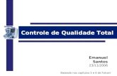Controle de Qualidade Total Emanuel Santos 23/11/2006 Baseado nos capítulos 5 e 6 de Falconi.