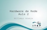 Hardware de Rede Aula 2 Willamys Araújo. Hardware de Rede Relacionados as questões técnicas relacionadas ao projeto de redes. Não existe nenhuma taxonomia.