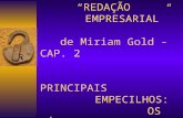 LIVRO “REDAÇÃO EMPRESARIAL” de Miriam Gold - CAP. 2 PRINCIPAIS EMPECILHOS: OS VÍCIOS.