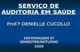 SERVIÇO DE AUDITORIA EM SAÚDE Prof.ª DENIELLE CUCOLLO ENFERMAGEM 6º SEMESTRE/NOTURNO 2009.