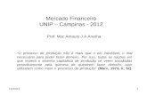 Mercado Financeiro UNIP – Campinas - 2012 Prof. Msc Amaury J A Aranha 8/1/20151 “O processo de produção não é mais que o elo inevitável, o mal necessário.