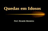 Quedas em Idosos Prof. Ricardo Monteiro. DEFINIÇÃO Eventos que são encontrados em toda a população sendo muito mais frequentes em indivíduos idosos. Elas.