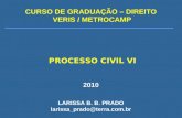 PROCESSO CIVIL VI 2010 CURSO DE GRADUAÇÃO – DIREITO VERIS / METROCAMP LARISSA B. B. PRADO larissa_prado@terra.com.br.