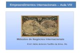 Empreendimentos Internacionais – Aula VIII Métodos de Negócios Internacionais Prof. Hélio Antonio Teófilo da Silva. Ms Métodos de Negócios Internacionais.