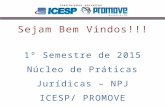 Sejam Bem Vindos!!! 1º Semestre de 2015 Núcleo de Práticas Jurídicas – NPJ ICESP/ PROMOVE.