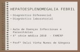 HEPATOESPLENOMEGALIA FEBRIL Diagnóstico Diferencial Diagnóstico laboratorial Aula de Doenças Infecciosas e Parasitárias 4ª série médica 2010 - FAMERP Profª.