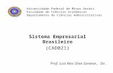 Universidade Federal de Minas Gerais Faculdade de Ciências Econômicas Departamento de Ciências Administrativas Sistema Empresarial Brasileiro (CAD021)