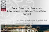 Curso Básico em Buscas de informação científica e Tecnológica Parte II Prof. Marcelo Gomes Speziali, DSc. Coordenador do Núcleo de Inovação Tecnológica.