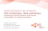 Aprendizagens do projecto Old challenges, New pathways Fostering improvement and social innovation in social inclusion SEMINÁRIO INTERNACIONAL AS EMPRESAS.