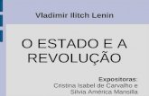Vladimir Ilitch Lenin O ESTADO E A REVOLUÇÃO Expositoras: Cristina Isabel de Carvalho e Silvia América Mansilla.