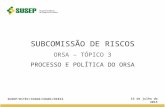 S UBCOMISSÃO DE R ISCOS ORSA – T ÓPICO 3 P ROCESSO E P OLÍTICA DO ORSA 16 de julho de 2015 SUSEP/DITEC/CGSOA/COARI/DIRIS.