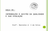 Profª. Marielen A. C.da Silva AULA 01: INTRODUÇÃO À GESTÃO DA QUALIDADE E SUA EVOLUÇÃO.