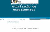 Introdução a planejamento e otimização de experimentos Aula 3 – Testes estatísticos Prof. Ricardo de Freitas Branco.