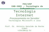1 FEA/USP EAD-5881 – Tecnologia de Informática Tecnologia Internet Processamento no Servidor Tecnologias Microsoft e Java Prof. Dr. Antonio Geraldo da.