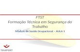 Módulo de Saúde Ocupacional – AULA 1 FTST Formação Técnica em Segurança do Trabalho.