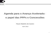 1 Agenda para o Avanço Acelerado: o papel das PPPs e Concessões Abril 2012 Paulo Rabello de Castro.