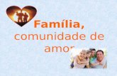 Família, comunidade de amor. Índice Definição de família; Tipos de organização familiar; Família de Jesus; Função socializada da família; Tarefas familiares;