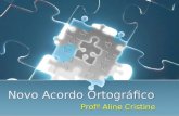 Novo Acordo Ortográfico Profª Aline Cristine. A partir de 2009 entrou em vigor a reforma ortográfica que torna a língua portuguesa um idioma único COMUNIDADE.